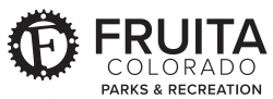 a gear with an f in the middle with the words Fruita Colorado Parks and Recreation to the right of the gear