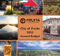 Front cover of the 2023 budget book with various photos of Fruita's lanscape.