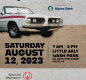 A flyer with two old show cars and information on the Cops and Cars event. 
